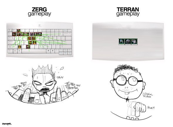 Zerg vs Terran gameplay